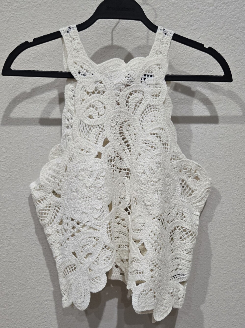 White Crochet Lace Crop Top - Women